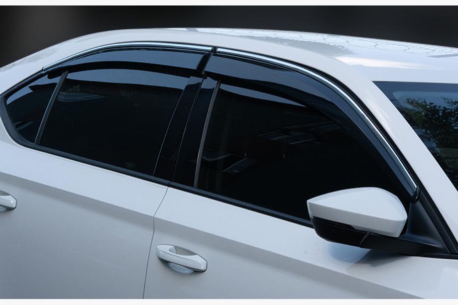 Skoda Superb 2015–2024 Vindavvisare för sidorutor med kromlist SD (4 st., Sunplex Chrome) Image