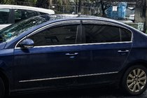 Volkswagen Passat B6 2006–2012 Vindavvisare med kromlist (4 st, Sunplex Chrome) foto 3