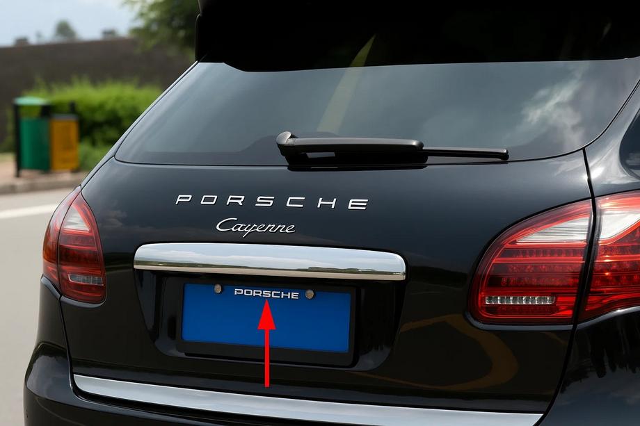Porsche Cayenne 2010–2017 Libao list ovanför registreringsskylten (rostfritt stål) Image