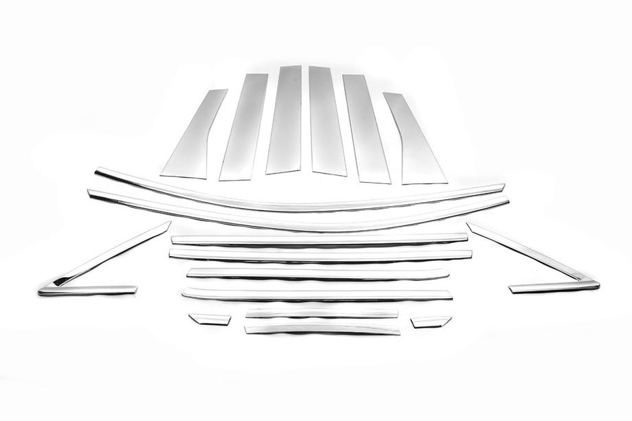 Ford Kuga/Escape 2013–2019 Komplett fönsterlist-kit Libao (18 delar, rostfritt stål) Image