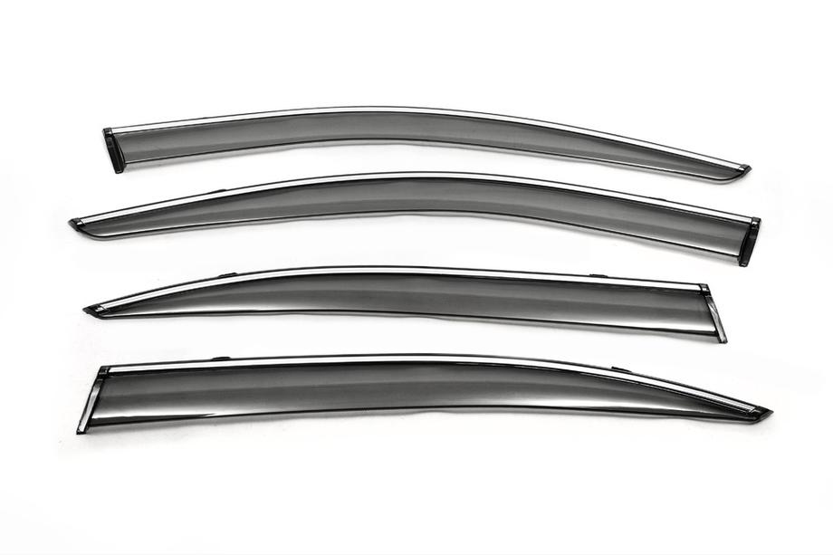 Skoda Octavia II A5 2010–2013 Vindavvisare för sidorutor med krom LiftBack (4 st, Libao) Image