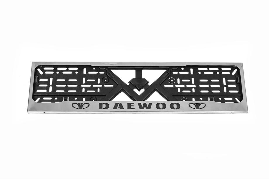 Daewoo Förkromad registreringsskyltsram Daewoo (1 st, rostfritt stål) Image