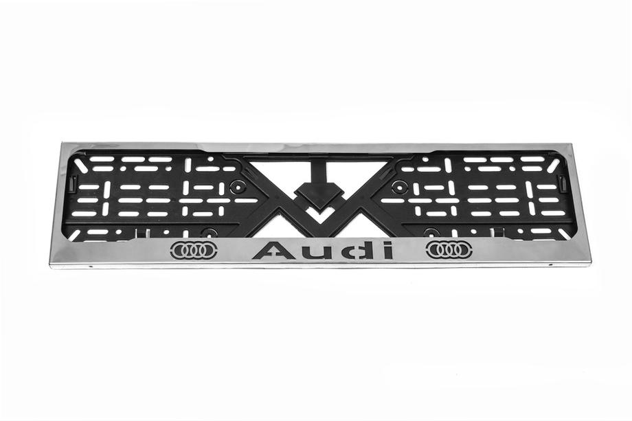 Audi Kromad registreringsskyltsram Audi (1 st, rostfritt stål) Foto 3