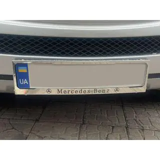 Kromad registreringsskyltsram Mercedes (1 st, rostfritt stål) foto 1