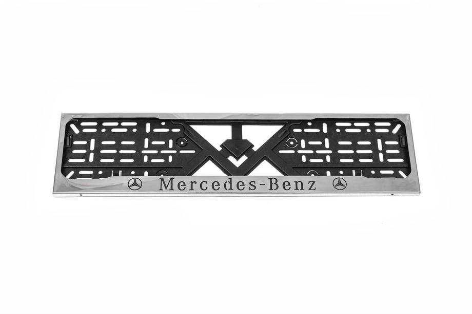 Mercedes-Benz Kromad registreringsskyltsram Mercedes (1 st, rostfritt stål) Foto 3