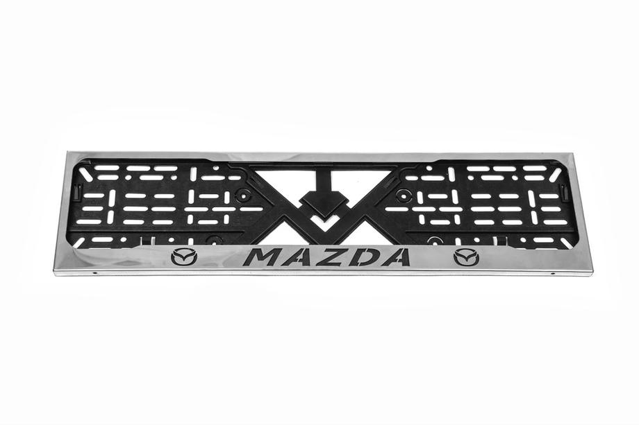 Mazda Kromad registreringsskyltsram Mazda (1 st, rostfritt stål) Foto 2