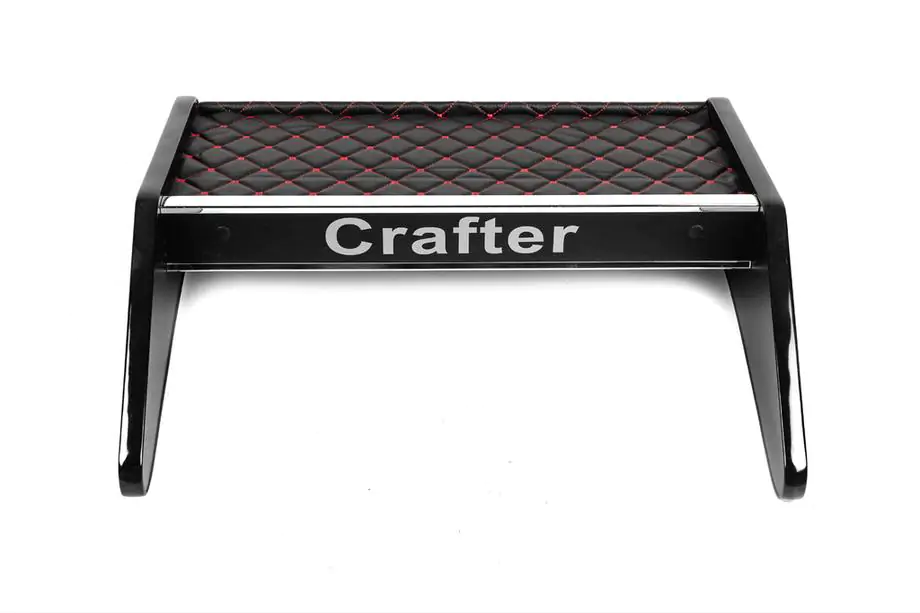 Volkswagen Crafter 2006–2016 Instrumentbrädshylla (svart med röd söm) Foto 3