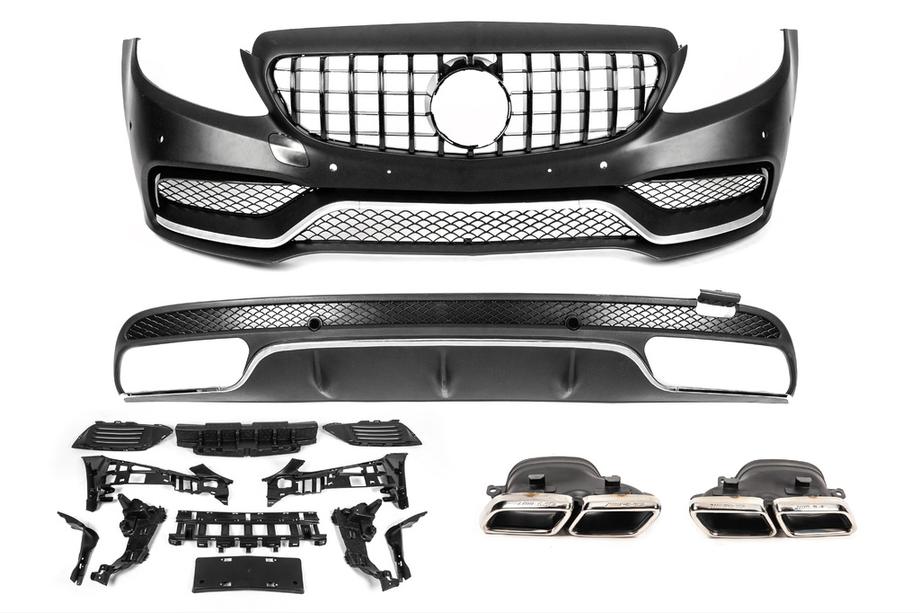Mercedes C-class W205 2014–2021 Bodykit med diffuser V1 (AMG C63-designs 2014-2018) Image