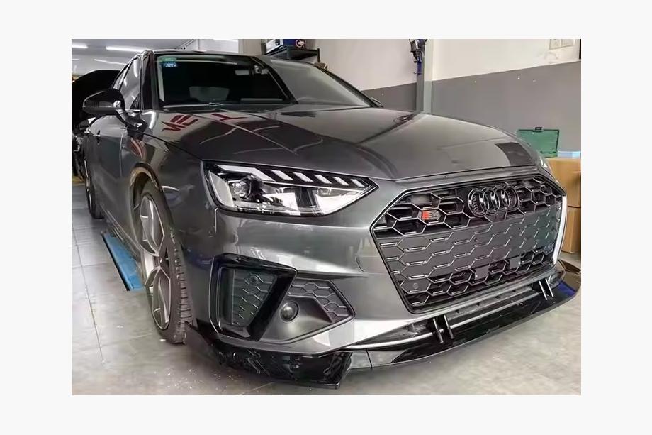 Audi A4 B9 2015–2024 Frontläppspoiler 2021-2023 (svart) Image