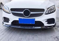 Mercedes C-class W205 2014–2021 Frontläppspoiler till stötfångare V2 1234 Upgrade (svart, 2018-2021) foto 3