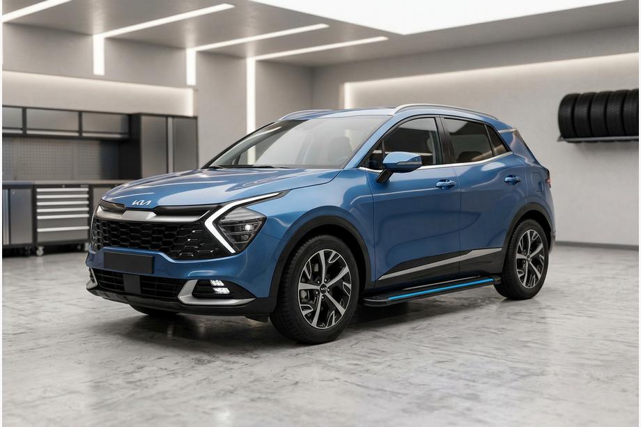 Kia Sportage 2021– Sidosteg Maya Blue (2 st, aluminium) Image