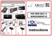 Fiat 500X 2014–2024 Låsbara lastbågar för original takrails Wingbar V3 (2 st) Grå foto 6