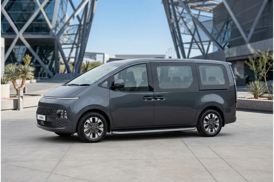 Hyundai Staria 2021– Sidosteg Tayga Grey (2 st, aluminium) Image