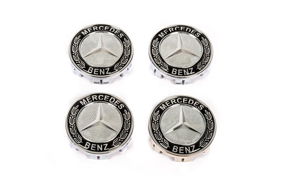 Mercedes-Benz Navkåpor 71/75 mm utan ring (4 st, svarta V2) Foto 2