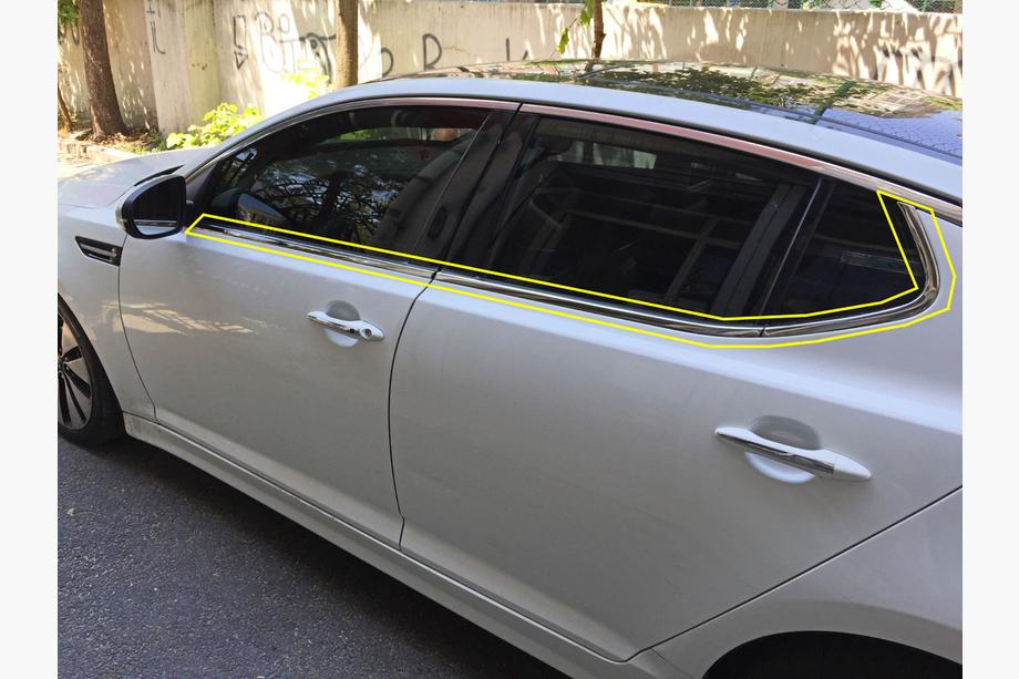 Kia Optima 2010–2016 Nedre fönsterlister (6 st, rostfritt stål) Image