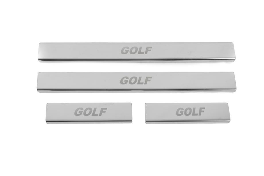 Volkswagen Golf 5 2003–2009 Tröskelskydd Carmos V2 (4 st, rostfritt) Image