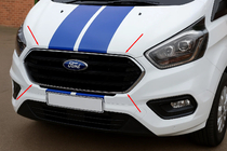 Ford Custom 2013–2022 Kromlister för stötfångargaller 2018+ (4 st, rostfritt stål) Carmos - turkiskt stål foto 1