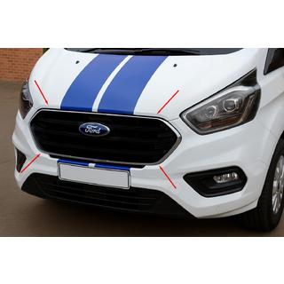 Kromlister för stötfångargaller 2018+ (4 st, rostfritt stål) Ford Custom 2013–2022 foto 1