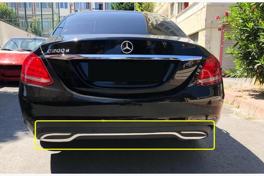 Mercedes C-class W205 2014–2021 Hörnskydd i rostfritt stål för bakre stötfångare V1 Image