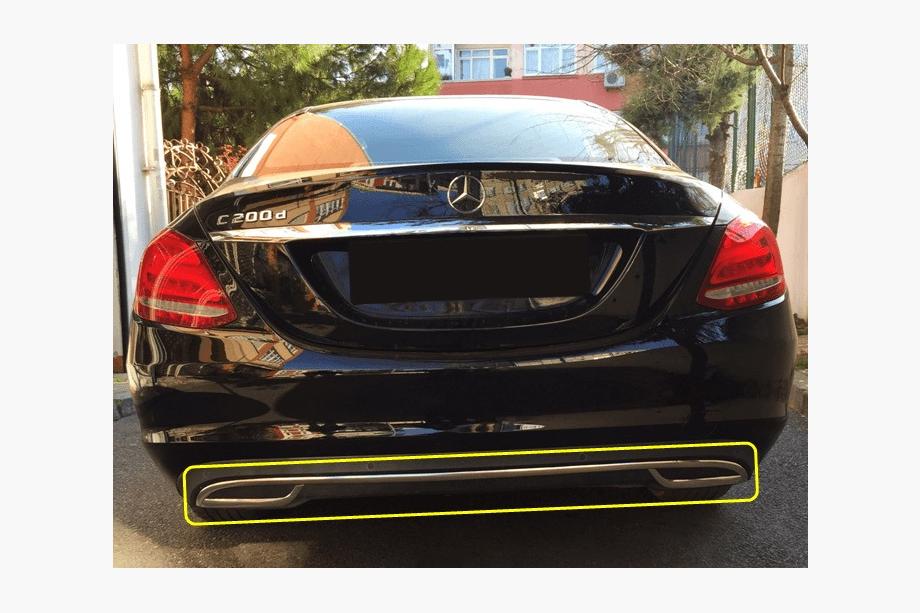 Mercedes C-class W205 2014–2021 Stötfångarändskydd V2 (rostfritt stål) Image