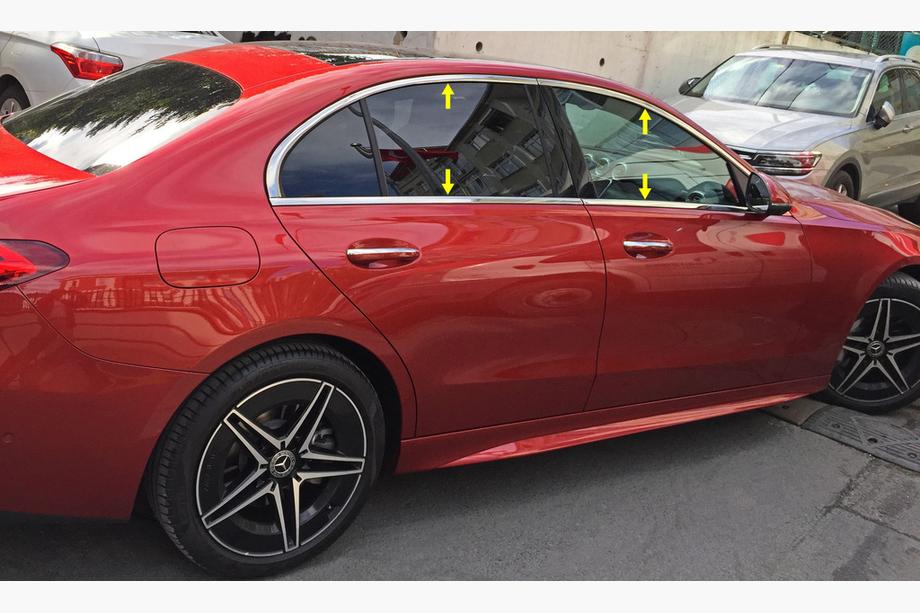 Mercedes C-klass W206 2022– Komplett fönsteromramning (rostfritt stål) Image