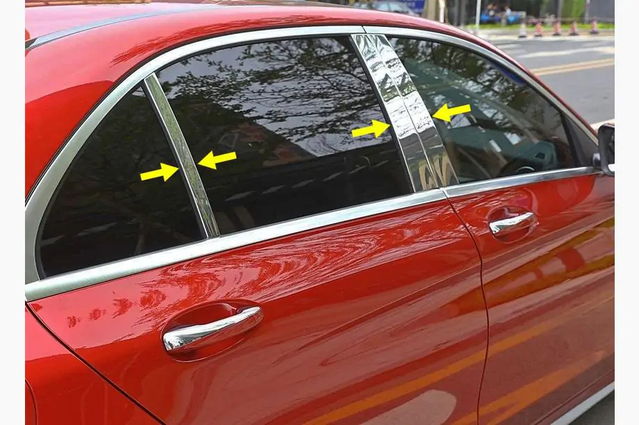 Mercedes C-klass W206 2022– Dörrstolpslist (rostfritt stål) Image