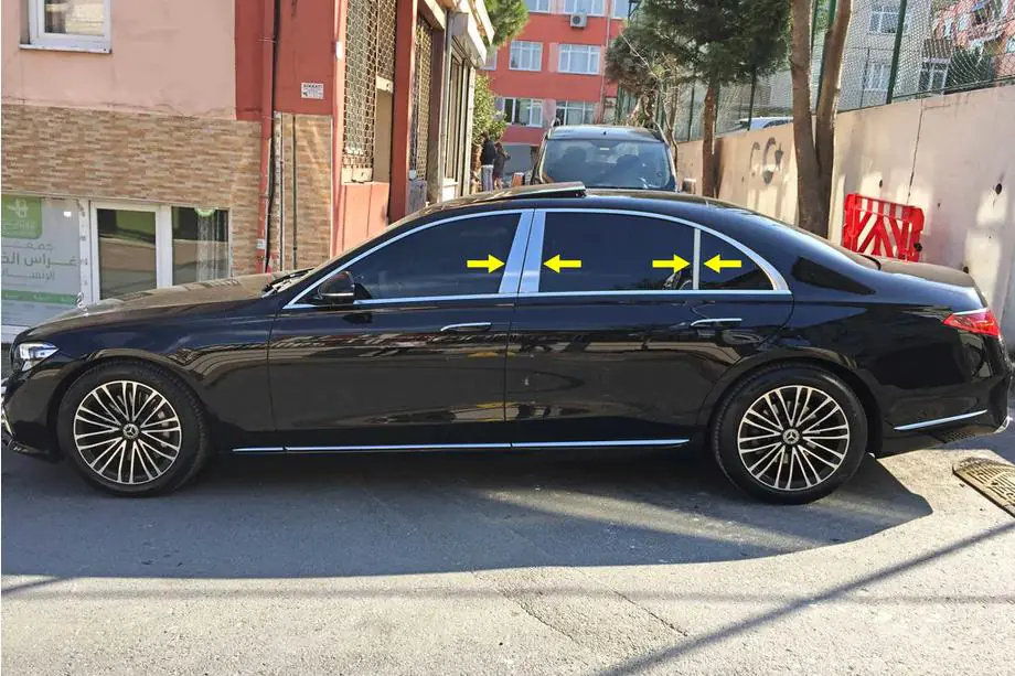 Mercedes S-class W223 2020– Stolplister (rostfritt stål) Image
