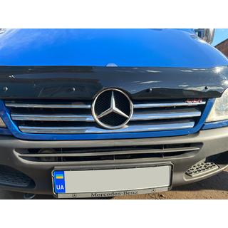 Breda grillöverlägg (2002-2006, 6 delar, rostfritt) Mercedes Sprinter W901/902/903/904/905 1995–2006 foto 2